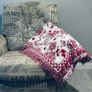 💘 Rachel Zoe Cupid Toile Chenille Throw Blanket 50” x  70” NWT